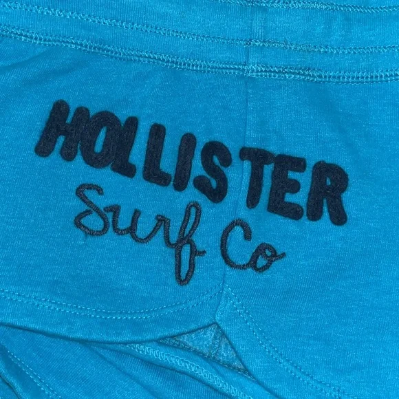 NEW Hollister Surf Shorts Beach Board Blue Soft Medium Fleece Y2K 2000s era Logo - Picture 4 of 5